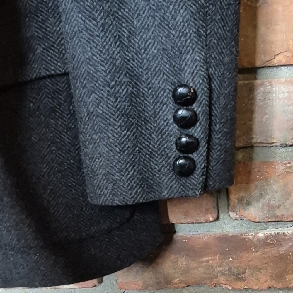 Lauren Ralph Lauren Wool Cashmere Herringbone Blazer Size 8 Longline Tailored - Picture 7 of 13